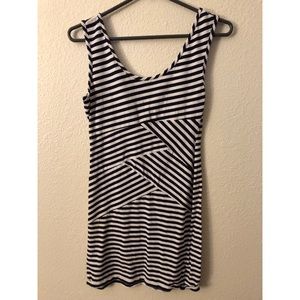 Navy Blue & White Stripe Dress